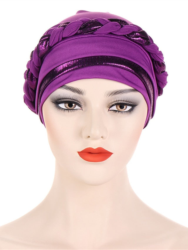 8 Colors Muslim Women Inner Caps Braided Bandanas Hijab Comfort Fashion Turban Hat Colorful Chemo Hats Head Wearing turbante - LuckyFash™