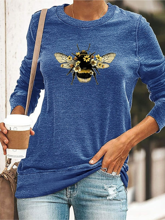 bees print o-neck casual t-shirt - LuckyFash™