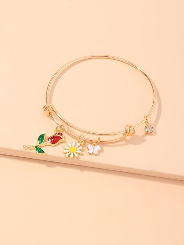 Butterfly & Flower Charm Bracelet - LuckyFash™