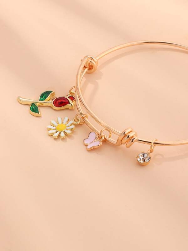 Butterfly & Flower Charm Bracelet - LuckyFash™