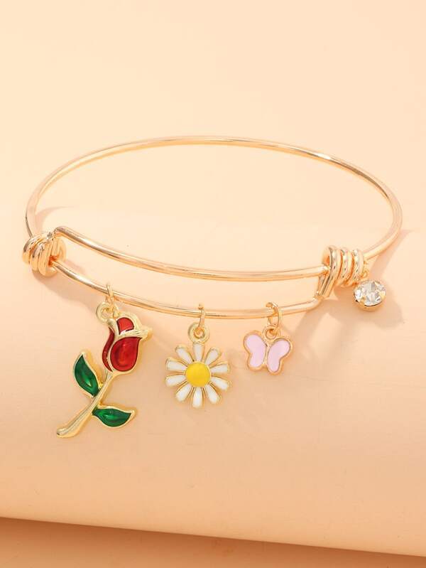 Butterfly & Flower Charm Bracelet - LuckyFash™