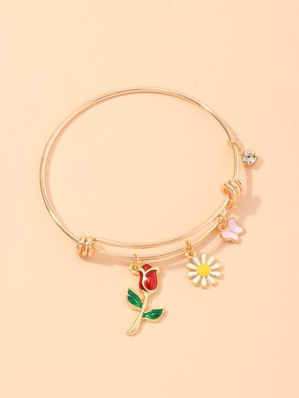 Butterfly & Flower Charm Bracelet - LuckyFash™