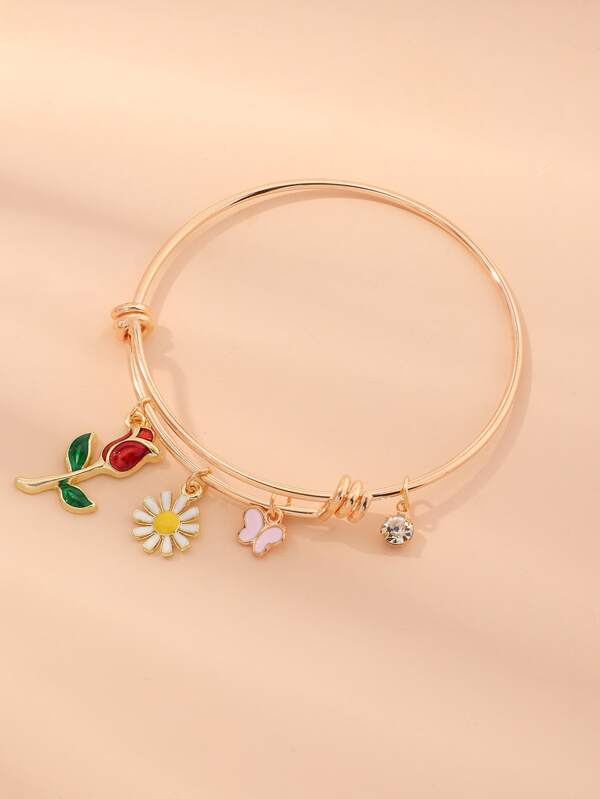 Butterfly & Flower Charm Bracelet - LuckyFash™