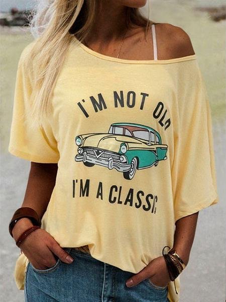 Cartoon Car Print Short Sleeve Casual T-Shirt - LuckyFash™
