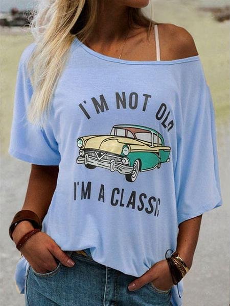 Cartoon Car Print Short Sleeve Casual T-Shirt - LuckyFash™