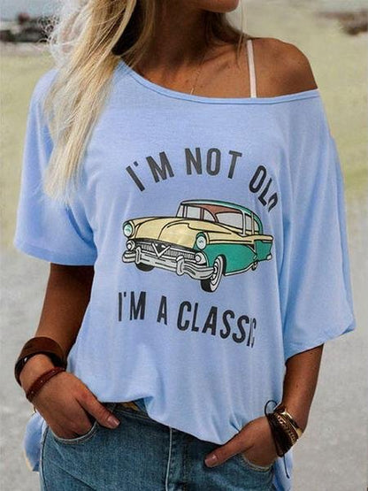 Cartoon Car Print Short Sleeve Casual T-Shirt - LuckyFash™