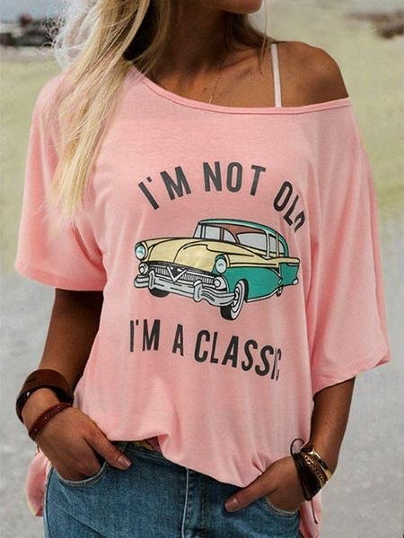 Cartoon Car Print Short Sleeve Casual T-Shirt - LuckyFash™
