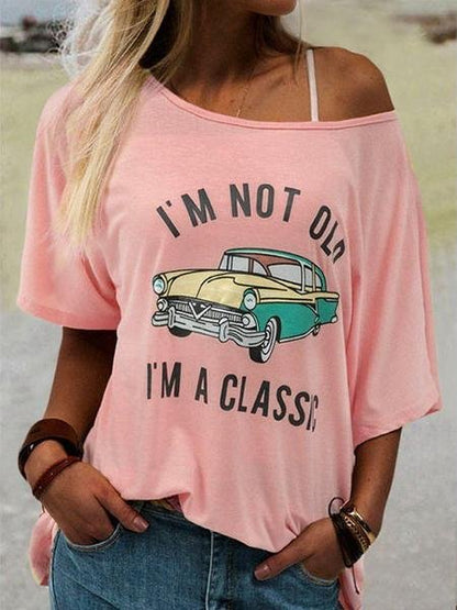 Cartoon Car Print Short Sleeve Casual T-Shirt - LuckyFash™