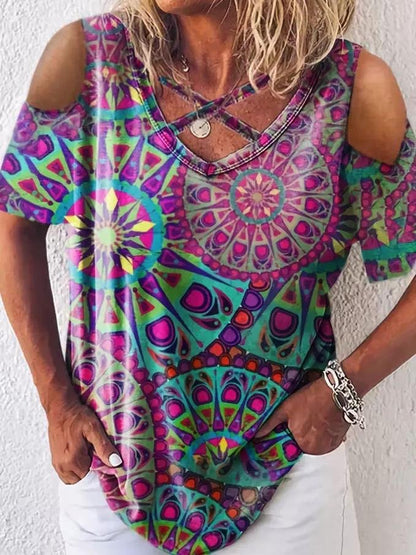 Casual Pullover Off-shoulder Short Sleeve T-shirt - LuckyFash™