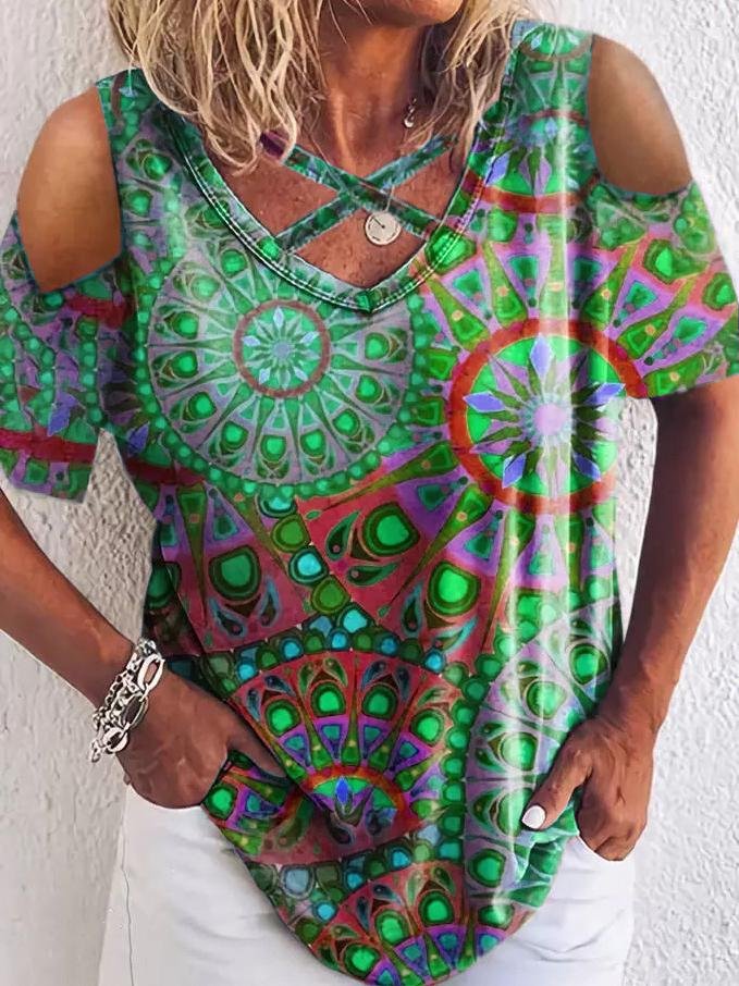 Casual Pullover Off-shoulder Short Sleeve T-shirt - LuckyFash™