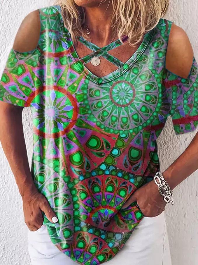 Casual Pullover Off-shoulder Short Sleeve T-shirt - LuckyFash™