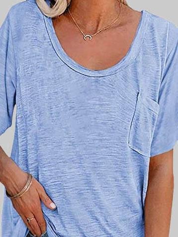 Casual Solid Color Mid-sleeved T-shirt - LuckyFash™
