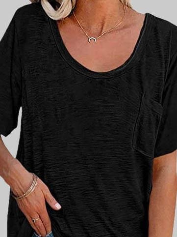 Casual Solid Color Mid-sleeved T-shirt - LuckyFash™