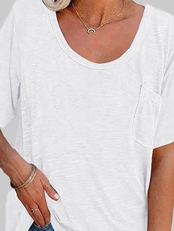 Casual Solid Color Mid-sleeved T-shirt - LuckyFash™