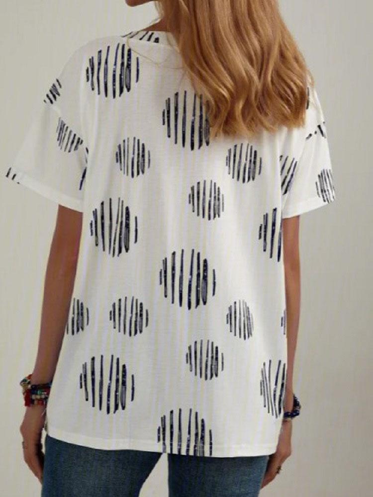 Casual V-neck Loose Plus Size Short-sleeved T-shirt - LuckyFash™