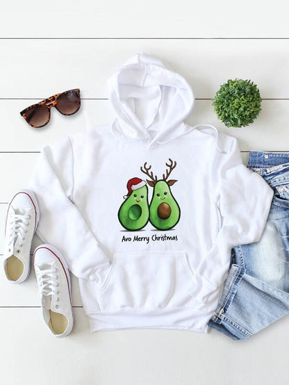 Avocado Fleece Lined Drawstring Hoodie - LuckyFash™