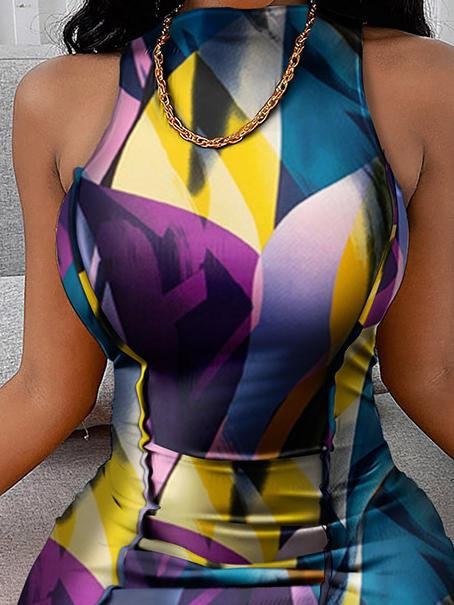 Contrast Color Reverse Wear Sleeveless Bodycon Dresses - LuckyFash™