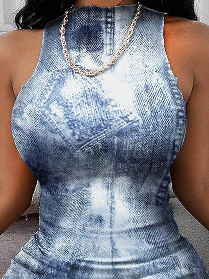 Contrast Color Reverse Wear Sleeveless Bodycon Dresses - LuckyFash™