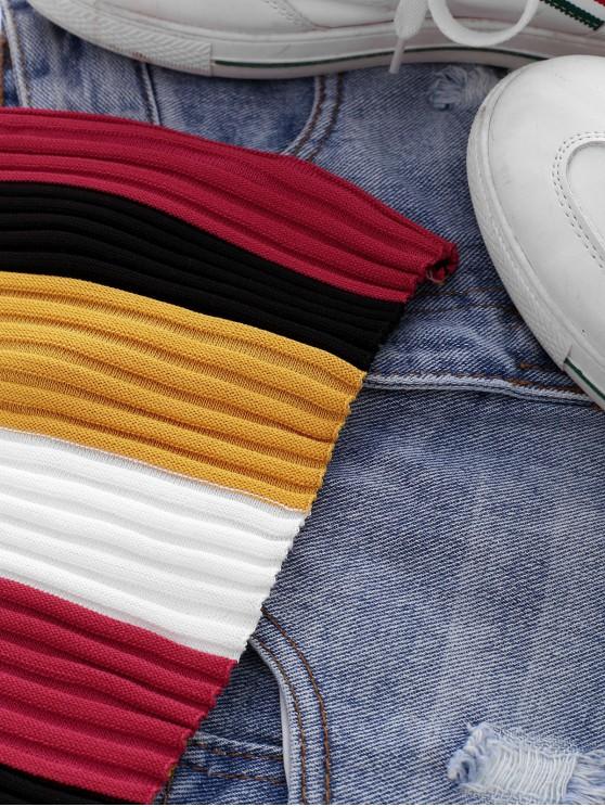 Crew Neck Colorblock Stripes Knitted Tank Top - LuckyFash™