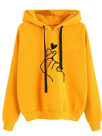 Hoodie Sweatshirt Pullover Basic Black Yellow Pink Graphic Street Hoodie Long Sleeve for Women - LuckyFash™