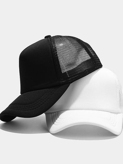 1pcs Unisex Cap Casual Plain Mesh Baseball Cap Adjustable Snapback Hats For Women Men Hip Hop Trucker Cap Streetwear Dad Hat - LuckyFash™