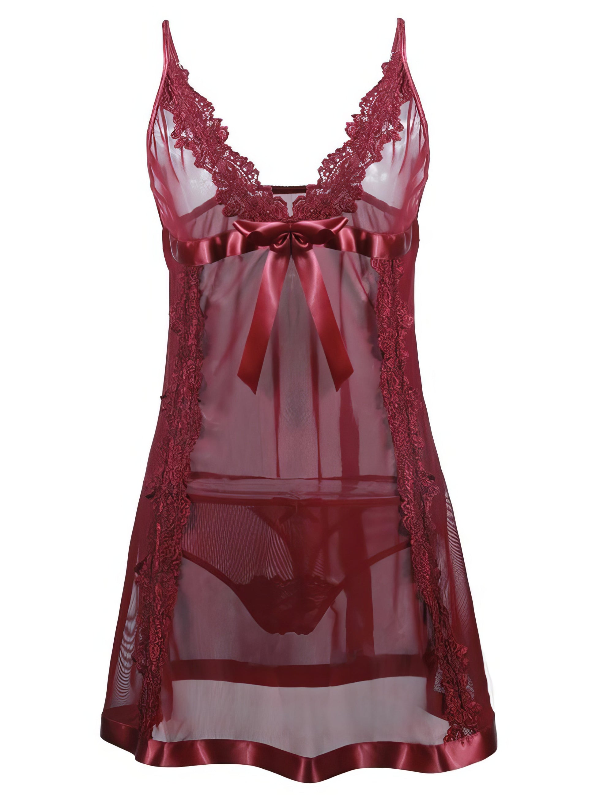 Deep V Neck Suspender Pajamas Lingerie - LuckyFash™