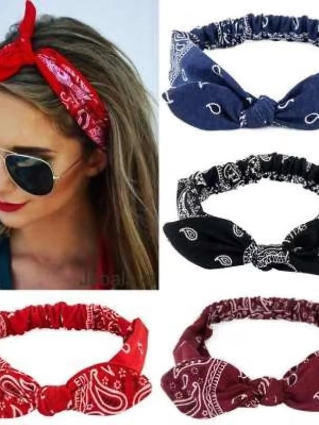 1PC Women's Headbands Hair Band For Formal Outdoor Street Daily Classic Fabric Black White Dark Red - LuckyFash™