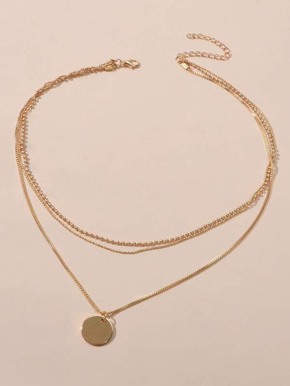 Disc Pendant Layered Necklace - LuckyFash™