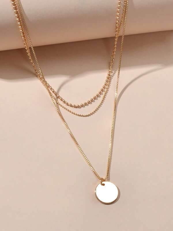 Disc Pendant Layered Necklace - LuckyFash™