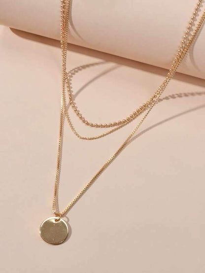 Disc Pendant Layered Necklace - LuckyFash™