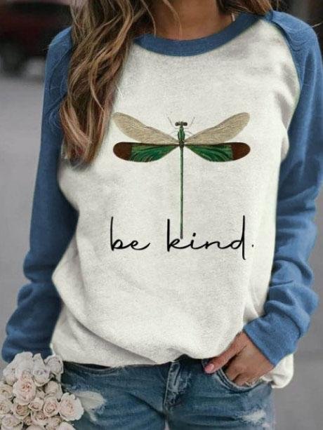 Dragonfly Round Neck Raglan Long Sleeve T-Shirts - LuckyFash™