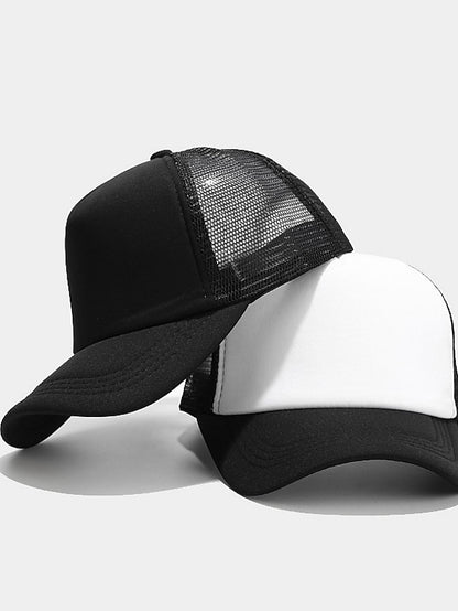 1pcs Unisex Cap Casual Plain Mesh Baseball Cap Adjustable Snapback Hats For Women Men Hip Hop Trucker Cap Streetwear Dad Hat - LuckyFash™