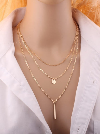 1pc Long Necklace For Women's Party / Evening Gift Alloy Coin Bar Star - LuckyFash™