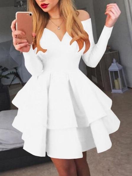 Elegant Deep V-neck Long-sleeved Princess Dress - LuckyFash™