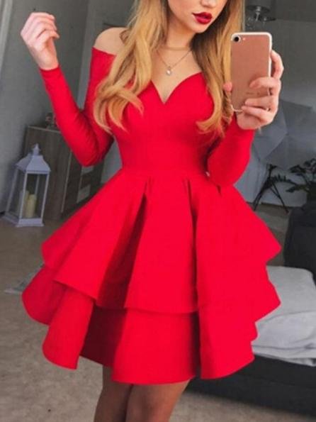 Elegant Deep V-neck Long-sleeved Princess Dress - LuckyFash™