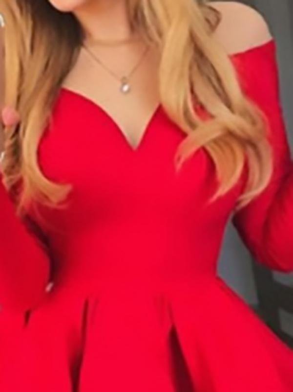 Elegant Deep V-neck Long-sleeved Princess Dress - LuckyFash™