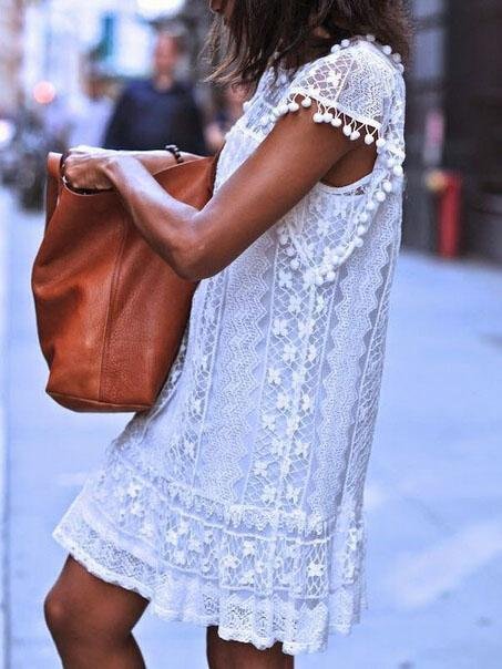 Elegant Solid Color Lace Sleeveless Dress - LuckyFash™