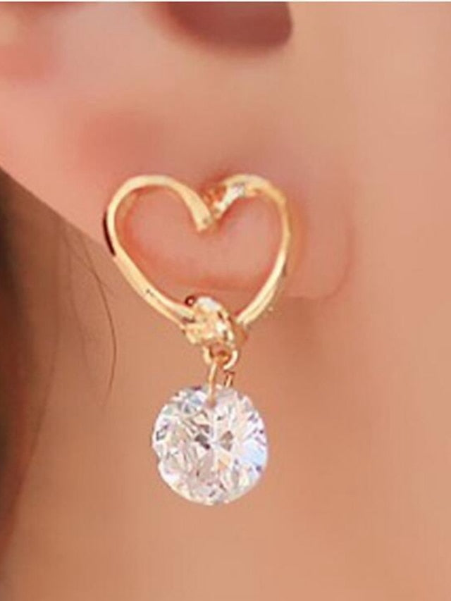 1 Pair Stud Earrings Drop Earrings For Women's Work Daily Alloy Heart Sweet Heart - LuckyFash™