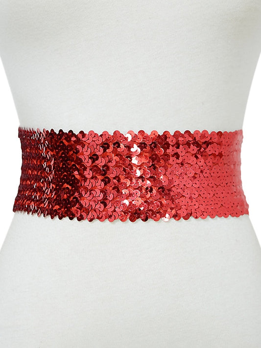 Wide Belt Corset Belt Metal Chain Canvas Metal Bucke Geometric Formal Party Daily Black Silver Gold Red for Women - LuckyFash™
