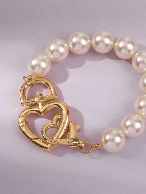 Faux Pearl Heart Decor Bracelet - LuckyFash™