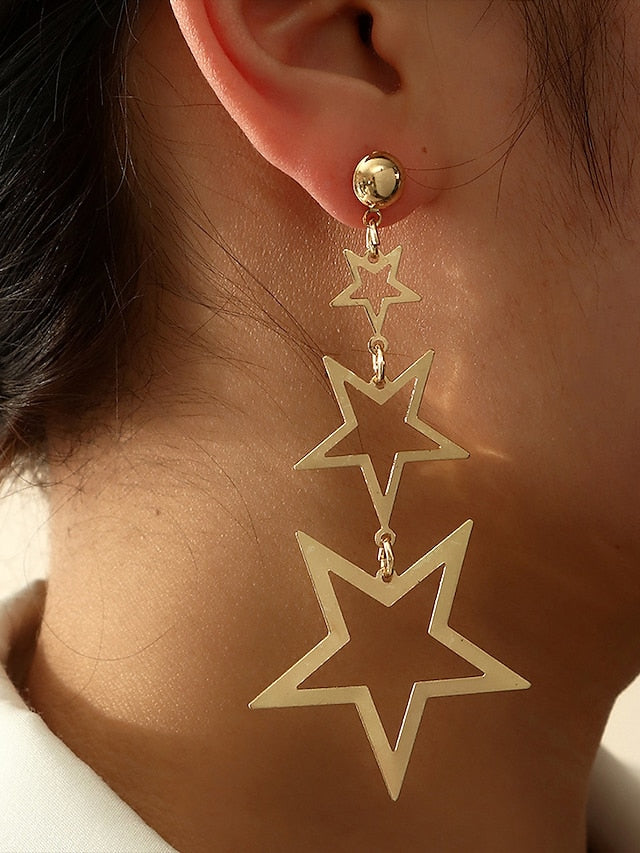 1 Pair Drop Earrings For Women's Party Evening Gift Prom Alloy Drop Star - LuckyFash™