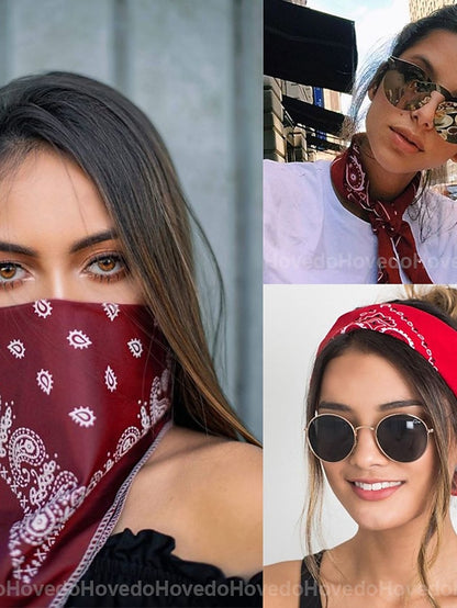 1pc Headbands Bandana Hair Scarf For Street Gift Holiday Head Handmade Fabric Black Blue Dark Red for Women - LuckyFash™