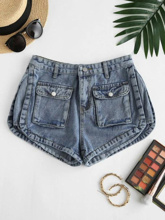 Flap Pockets Denim Cargo Shorts - LuckyFash™