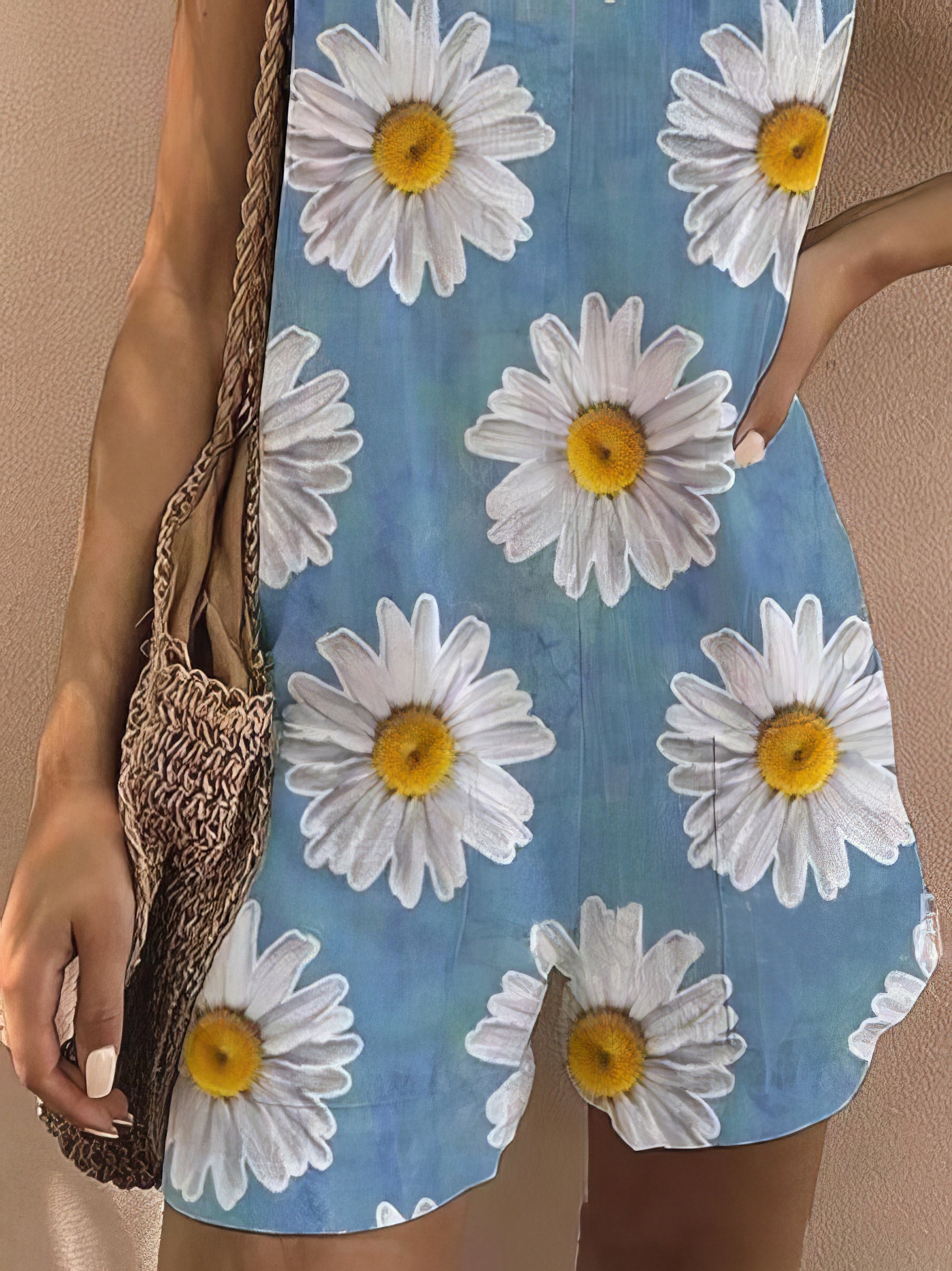 Floral Print Sleeveless Belted Casual Jumpsuit - LuckyFash™