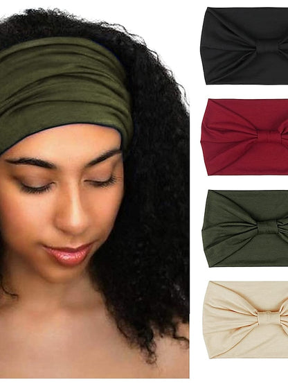 4pcs Women's Girls' Headbands Vintage Modern Style Elastic Women Turban Headbands Twisted Cute Hair Band Accessorie - LuckyFash™