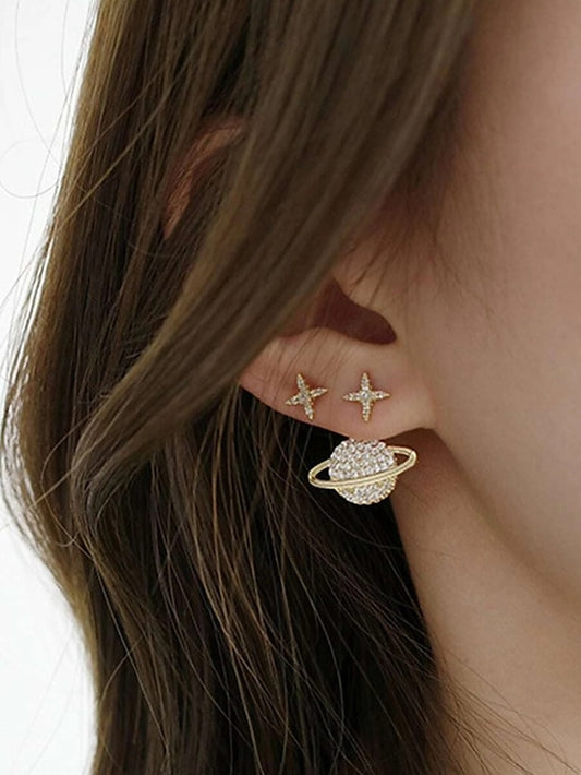 1 Pair Drop Earrings Mismatch Earrings For Women's Birthday Gift Prom Alloy Classic Star - LuckyFash™