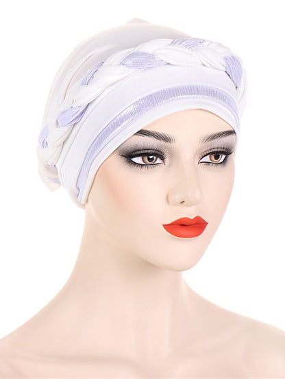 8 Colors Muslim Women Inner Caps Braided Bandanas Hijab Comfort Fashion Turban Hat Colorful Chemo Hats Head Wearing turbante - LuckyFash™