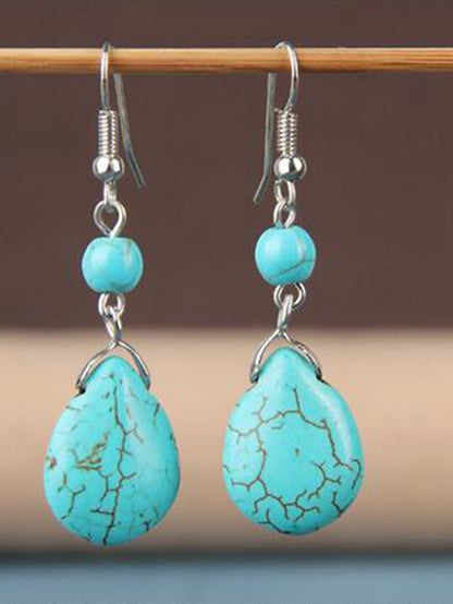 1 Pair Drop Earrings For Women's Turquoise Street Daily Alloy Pear Cut Fashion - LuckyFash™