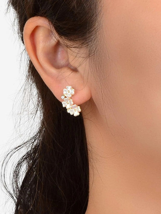 1 Pair Stud Earrings For Women's Party Evening Street Gift Alloy Classic Petal - LuckyFash™