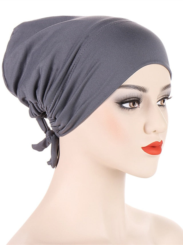 Soft Double Layer Satin Jersey Inner Hijab Cap Muslim Underscarf Bonnet Female Headband Caps Islam Ramadan Bandage Hat - LuckyFash™